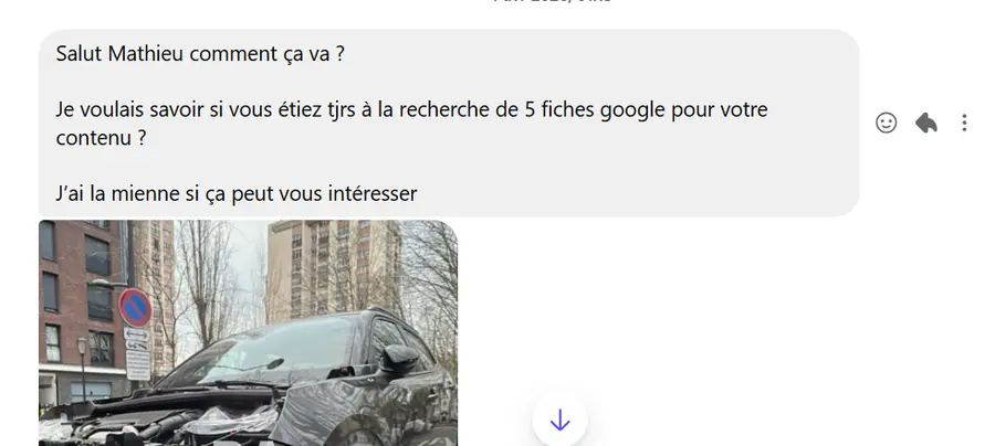 Message de Baptiste, dépanneur auto